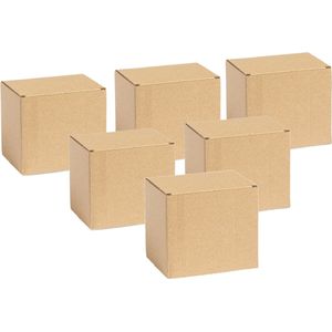 Opbergdoosje/geschenkdoosje - 10x - karton -bruin - 12 x 10,6 x 9 cm