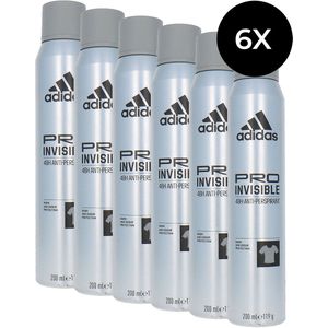 Adidas Pro Invisible Anti-Perspirant Deodorant Spray - 6 x 200 ml