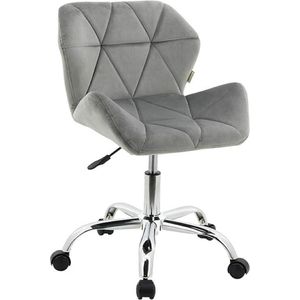 SHOP YOLO-bureaustoel-Moderne Eris gewatteerde draaibare stof thuiskantoor bureau computerstoel-in hoogte verstelbaar-fluweel-grijs