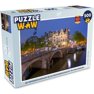 Puzzel De Papiermolensluis bij de Brouwersgracht in Amsterdam - Legpuzzel - Puzzel 500 stukjes