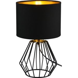 LED Tafellamp - Tafelverlichting - Torna Charly - E14 Fitting - Rond - Mat Zwart - Aluminium
