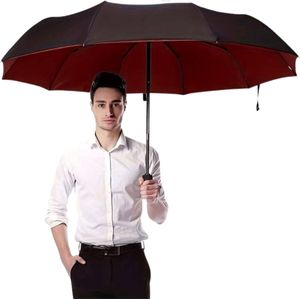 Nivard Moderne Stormparaplu - Windproof Paraplu - Opvouwbaar Stormproef - Automatisch Uitklapbaar - Umbrella - Bordeaux Rood
