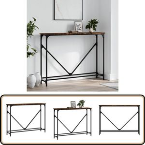 vidaXL Wandtafel - Gerookt Eiken - 102x22,5x75 cm Wandtafel - Industrieel Design - Houten Tafel - Eikenhouten Tafel - Consoletafel