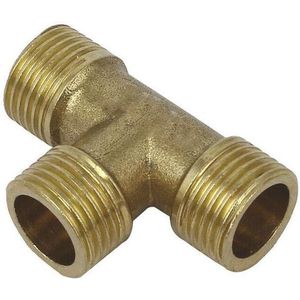 3 Way Hose Connector Tee Connector - Brass T-Shaped Pipe Coupling for Air Fuel Water Pipe - 3/4"" Male x 3/4"" Male x 3/4"" Male - Buy BE-TOOL Products Online .