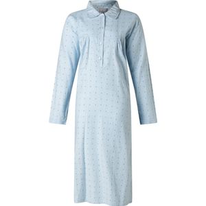 Lunatex - dames nachthemd flanel 643511 - 100% katoen - blauw - maat L