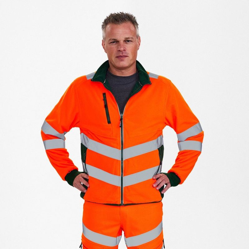 Engel - Safety Fleece Jack - Hi-vis Orange / Green - 5XL