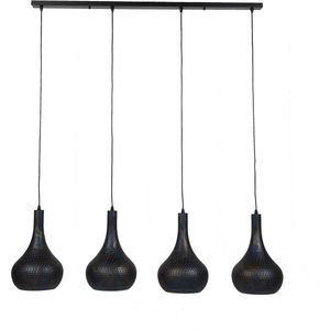 Flask Cone - Hanglamp - zwart/bruin - 4 metalen kegelvormige kappen