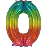Regenboog Cijfer Ballon 0. | 86cm