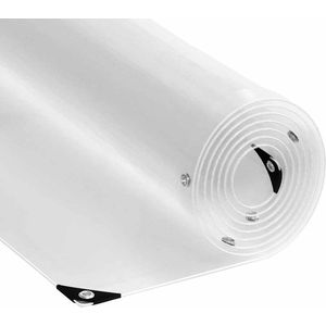 The Living Store Doorzichtig zeildoek met zeilringen 5x8 m PVC - Doorzichtig Zeildoek - Pvc Zeildoek - Dekzeil - Tuindekoratie - Zonwering
