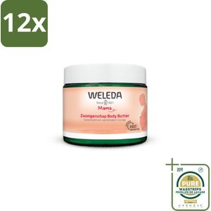 WELEDA - Body Butter Zwangerschap - Mama & Baby - 150 ml - Voordeelverpakking - 12 stuks - Zwangerschapsverzorging - Natuurlijke body butter