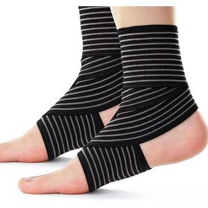Ankle Brace voor Sprain en Grip - Ankle Brace met Versterkte Support - Ankle Brace met Strap voor Pijnverlichting voor Vrouwen en Mannen - Rechters of Linkers Voet (Zwart)