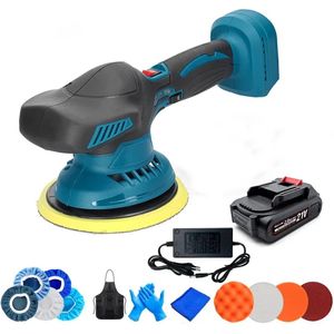 Polijstmachine - Polijstmachines - Polijstset - Polijstmachine Auto - Draadloos - 6 Snelheden - Met Accu - 7 Polijstpads - Handschoenen - Schort