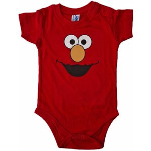 Rode romper met rood monstertje - maat 68 - babyshower, zwanger, cadeautje, kraamcadeau, grappig, geschenk, baby, tekst, bodieke