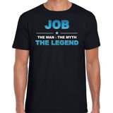 Naam cadeau Job - The man, The myth the legend t-shirt zwart voor heren - Cadeau shirt voor o.a verjaardag/ vaderdag/ pensioen/ geslaagd/ bedankt M