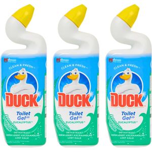 Duck Clean & Fresh Toiletgel Eucalyptus - 3 x 750ml - Toiletreinigers - Toilet Gel - Wc Reiniger - Wc Gel - Toilet Reiniger - Toilet Cleaner