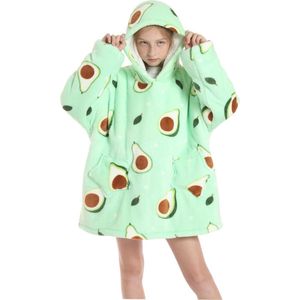 Pluche Capuchontrui voor Kinderen in Avocado – Geweldige Deken met Enorme Zak