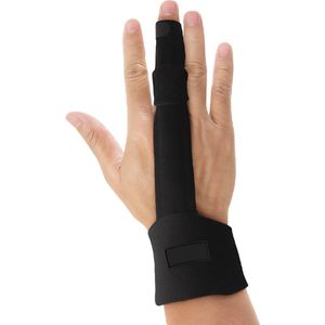 Vingerspalk zwart met pols ondersteuning - vingerbrace - vingerspalken - vinger splint - mallet vingerspalk - triggerfinger spalk
