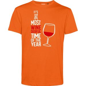 T-shirt Most Wonderfull Wine | Foute Kersttrui Dames Heren | Kerstcadeau | Kerstpakket | Oranje | maat 4XL