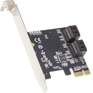 4 Poorts SATA III PCI-e 3.0 x1 Controller Kaart met Lage Profiel Bevestigingsbeugel
