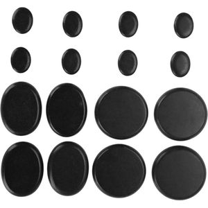 16 Stuks Zwarte Hot Stone Set - Gezicht En Lichaam Spa Massage - Pijnbestrijding Spier Ontspanning .
