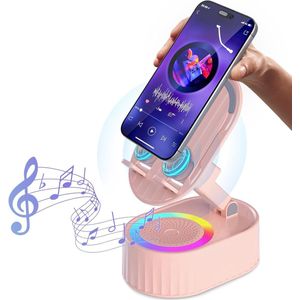 Gsedaox- Bluetooth 5.3 Speaker - Telefoonhouder- Draagbare Draadloos Speaker - Mini Party Speaker-Muziekbox- Roze