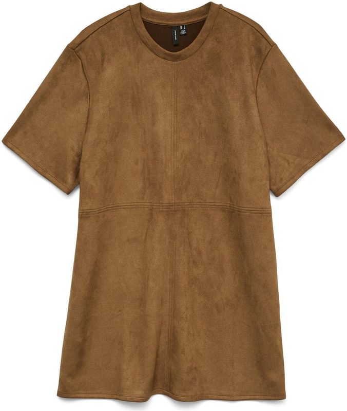 Vero Moda - Vmbella Faux Uede Hort Dre - Jurk - Bruin