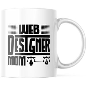 Mok met tekst: Web designer mom | Webontwikkelaar Mok | Webdeveloper Mok | Webdesigner Mok | Grappige Cadeaus | Grappige mok | Koffiemok | Koffiebeker | Theemok | Theebeker