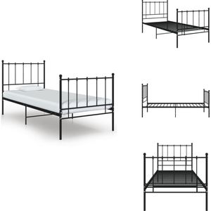 vidaXL Bedframe - Bedframes - Eenpersoonsbed - Eenpersoonsbedden - Bedframe metaal zwart 100x200 cm