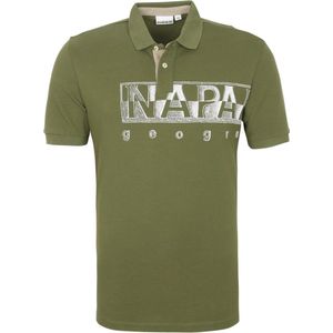 Napapijri - Polo Eallar Donkergroen - Modern-fit - Heren Poloshirt Maat M
