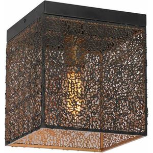 Freelight - Plafondlamp Avola H 25 cm L 22 cm zwart goud