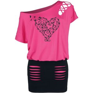 Full Volume Roze jurk met print en uitsparingen - Dames - S