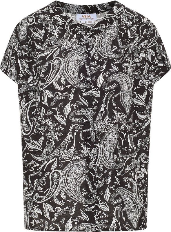 usha - FESTIVAL - Blouse - Zwart / Wit - Klassieke Blouse - Losse Pasvorm