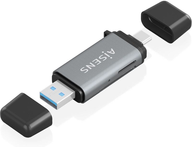 Aisens - ASCR-2AC11-GR - Geheugenkaartlezer - Grijs - USB 3.2 Gen 1