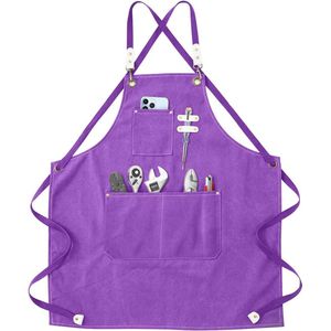 Werkschort voor heren, gereedschapsschort voor zwaar gebruik voor heren, werkschort met 4 gereedschapszakken voor keuken, tuin, keramiek, werkplaats, garage en meer voor heren en dames -