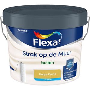 Flexa - Strak op de Muur Buiten Muurverf Zijdemat - Happy Flame - Mengverf - 2.5 Liter