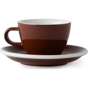 ACME Flat White Kop en schotel - 150ml -  Weka (bruin)  - porselein servies