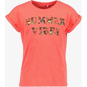 Name It meisjes T-shirt met opdruk koraal roze - Maat 110/116