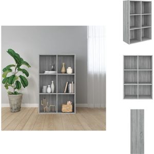 vidaXL Boekenkast - Grijze Sonoma Eiken - 66 x 30 x 98 cm - Duurzaam materiaal - Kast