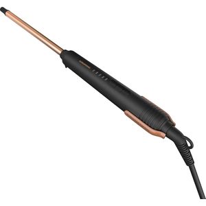 HS 7230 Krultang haarstyler diameter 10 mm keramische coating met macadamia- en kokosolie 5 standen van 130 °C tot 210 °C snelle opwarmtijd zwart-roségoud