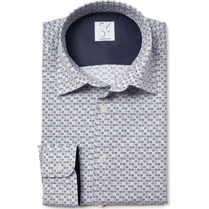 SKOT Fashion Duurzaam Overhemd Heren Square Fun - grijs - Maat XXL