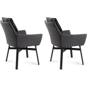 Tierra Outdoor - Clapton Dining Stoelen – Aluminium & Textileen met All-Weather Kussen - Tegen Alle Weersomstandigheden