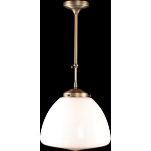 Art deco hanglamp Glasgow | Ø 30cm | opaal wit glas / brons | pendel kort verstelbaar | woonkamer / eettafel | gispen / retro / jaren 30