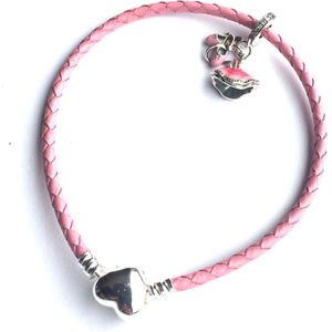 Sportbedel - Ballet | Charm | Zilver | 925 | Balletpakje | Armband Kraal - Tutu - Dansen - Spitzen - Leer - Hart - Balletschoen - Bedelarmband - Hangbedel Charm - Zilver - 925 - Emaille - Roze - Sieraden