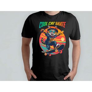 Cool Cat Skate - T Shirt - Cats - Gift - Cadeau - CatLovers - Meow - KittyLove - Katten - Kattenliefhebbers - Katjesliefde - Prrrfect