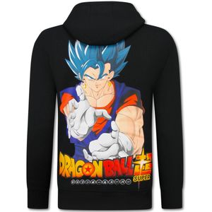 Oversized Hoodie Heren met Capuchon - Dragon Ball Print - Dik Geweven - 5682 - Zwart