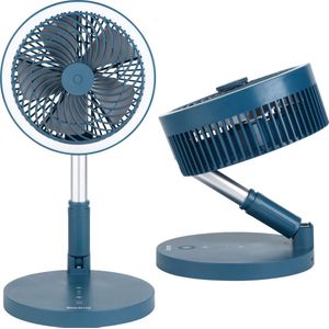 Beldray Statiefventilator, Ventilator, Staand draadloos, USB Oplaadbaar, Opvouwbaar, verstelbare hoogte, blauw