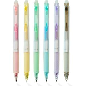 Ainy - Uitwisbare Pen | Glitterpennen | Gelpennen - set van 6 gekleurde uitgumbare pennen voor in je etui of pennenzak - kawaii balpen middelbare schoolspullen - balpennen geschikt voor zowel volwassen als kinderen