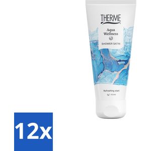 Therme - Aqua Wellness - Douche Satin - Verfrissend - Verzorgend - 200ml - Voordeelverpakking - 12 stuks