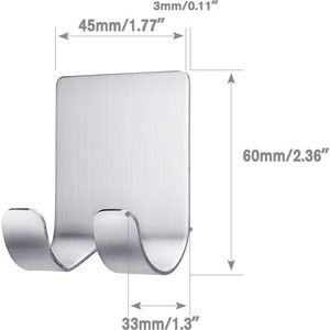 Giiulle - Scheermeshouder- Huishouden - Rvs -  Wandmontage - Mettalic - 6 x 4,5 cm