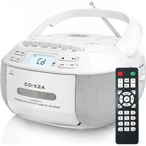 CD-speler Boombox met Bluetooth, FM-radio en Tape-opname